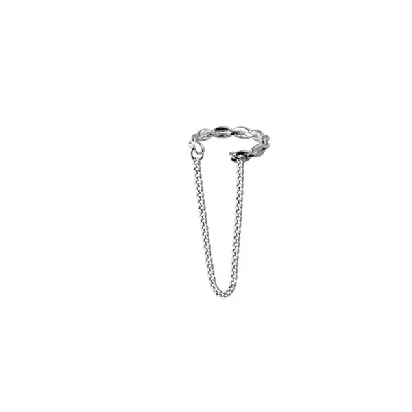 Single twisted cuff chain sølv