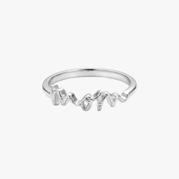 Tiny Line Mom ring sølv