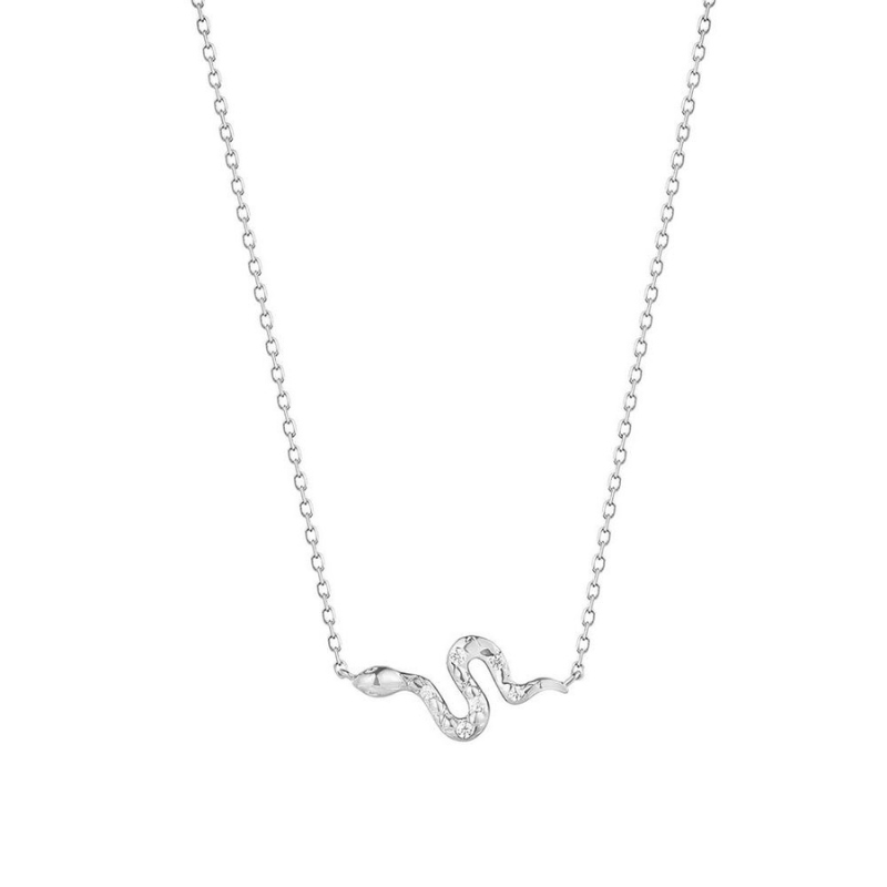Sparkle snake halskæde sølv