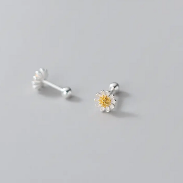 Single tiny daisy piercing sølv
