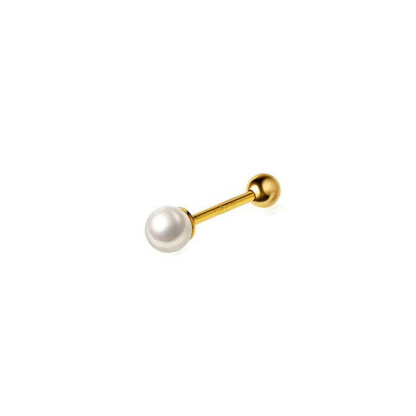 Single tiny pearl piercing