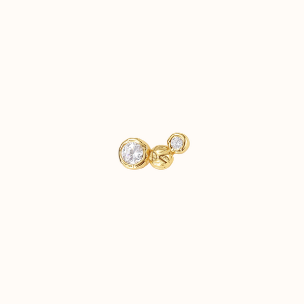 Single sparkling three dots ørering