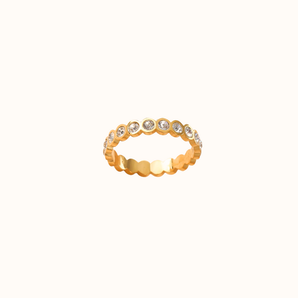 Round alliance ring forgyldt