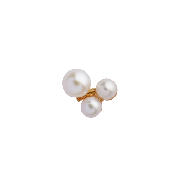 Single Three Pearl Berries Earring