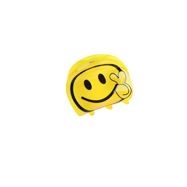 Mini Smiley hårklemme gul
