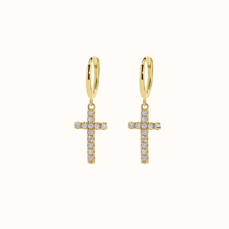 Single Cross Zirconia Krystal hoop