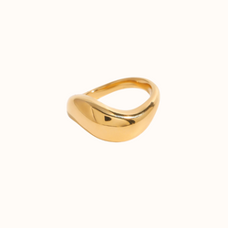 Wavy bubble ring forgyldt