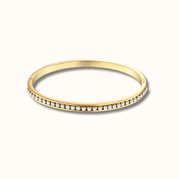 Essenza Krystal Bangle 18K forgyldt
