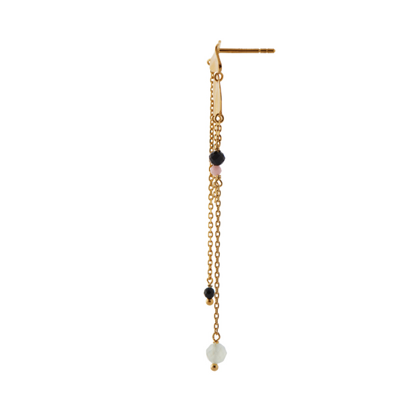 Single Festive Clear Sea Earring with Chains & Stones