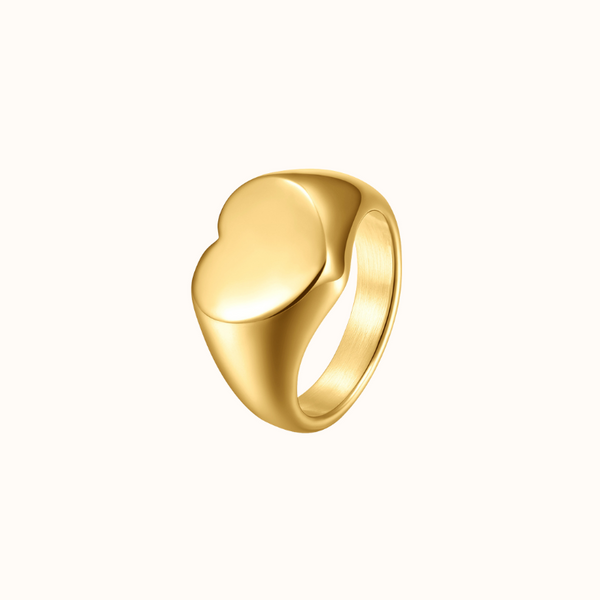 Signature heart ring forgyldt