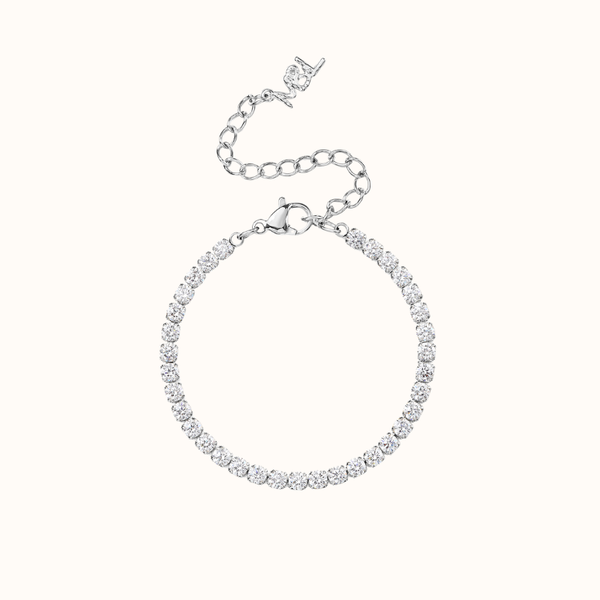 Essenza Tennis Krystal Armbånd sølv