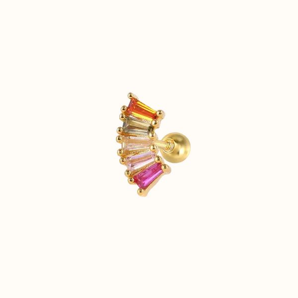 Single rainbow piercing forgyldt