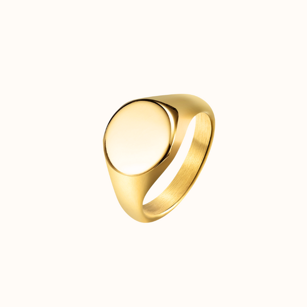 Plain signature ring forgyldt