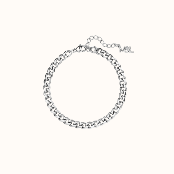 5 mm Panzer Armbånd Sølv