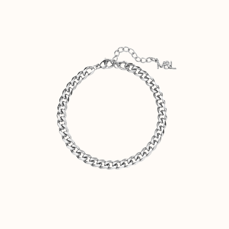 5 mm Panzer Armbånd Sølv