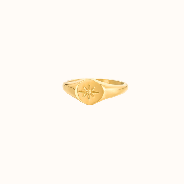 Starry signature ring forgyldt