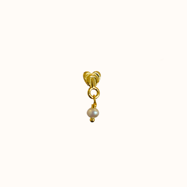 SINGLE PEARL HEART ØRERING