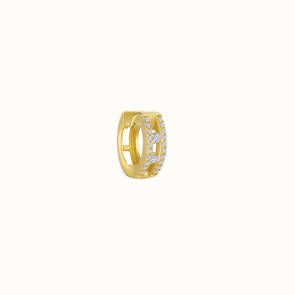 Single Lines Zirconia Krystal Hoop