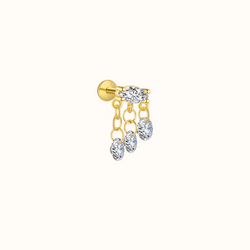 Single Brilliance Zirconia Krystal Piercing