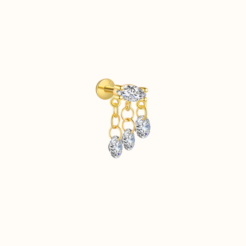 Single Brilliance Zirconia Krystal Piercing