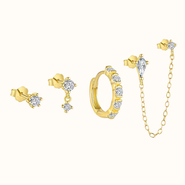 Single Four Shinning Zirconia Krystals Box
