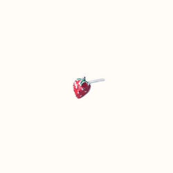 Single strawberry ørestik sølv