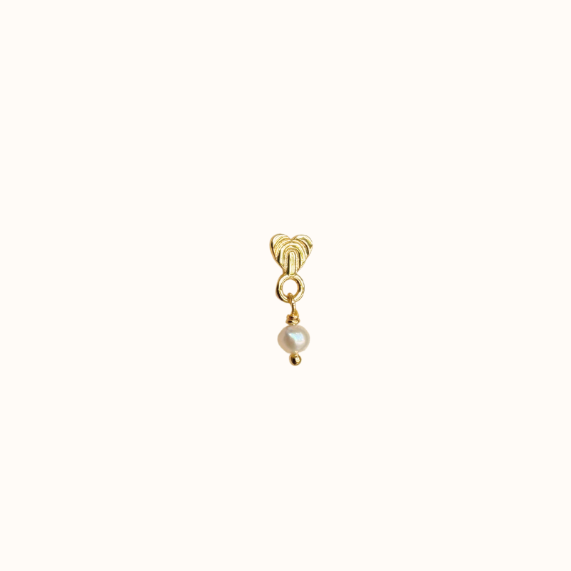 SINGLE PEARL HEART ØRERING