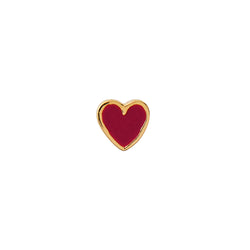 Single Petit Love Heart Burgundy Enamel