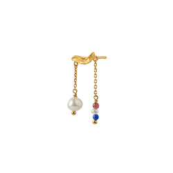 Single Petit Gold Splash Earring - Chains & French kiss