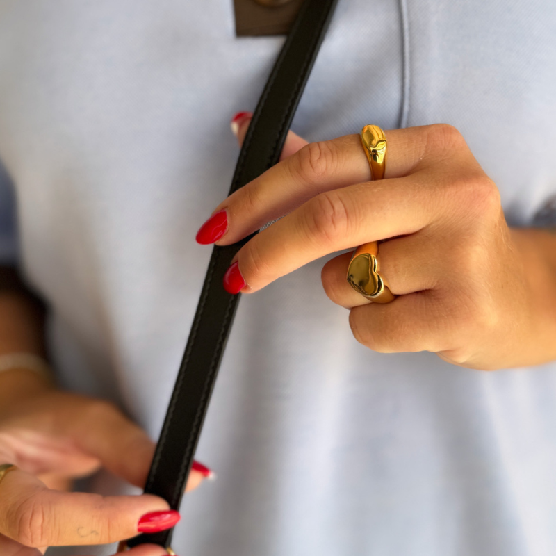 Signature heart ring forgyldt