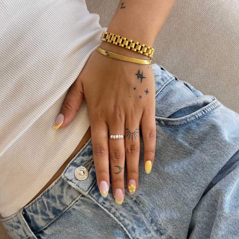 Chunky mix armbånd forgyldt