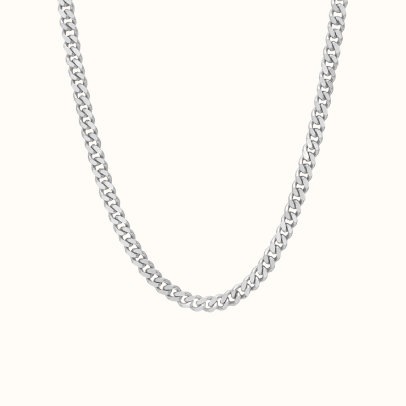 5 mm Panzer Halskæde Sølv