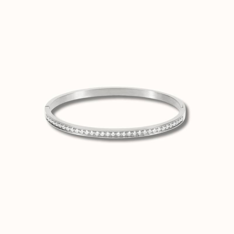 Essenza Krystal Bangle sølv