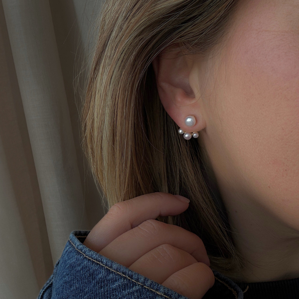 Single Double Effect Pearl ørering
