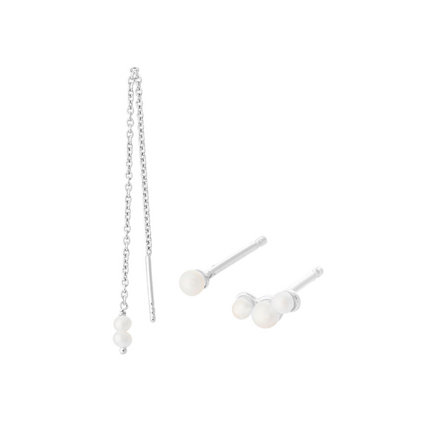 Ocean pearl earring box sølv
